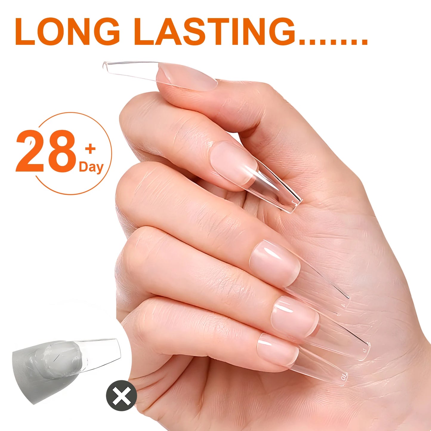 Solid Nail Glue for Press-On Nails – Acrylic Gel Adhesive for Manicure Extensions and Long-Lasting False Nails