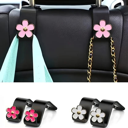 2PCS Universal Car Seat Headrest Hooks — Back Seat Organizer Hangers for Handbags, Bags, Clothes & Coats