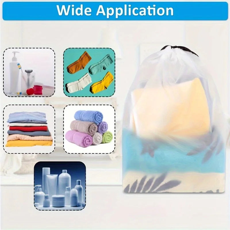 5/10/20PCS Portable Drawstring Shoe Storage Bags — Waterproof Transparent Eco Travel & Makeup Organizer Bags
