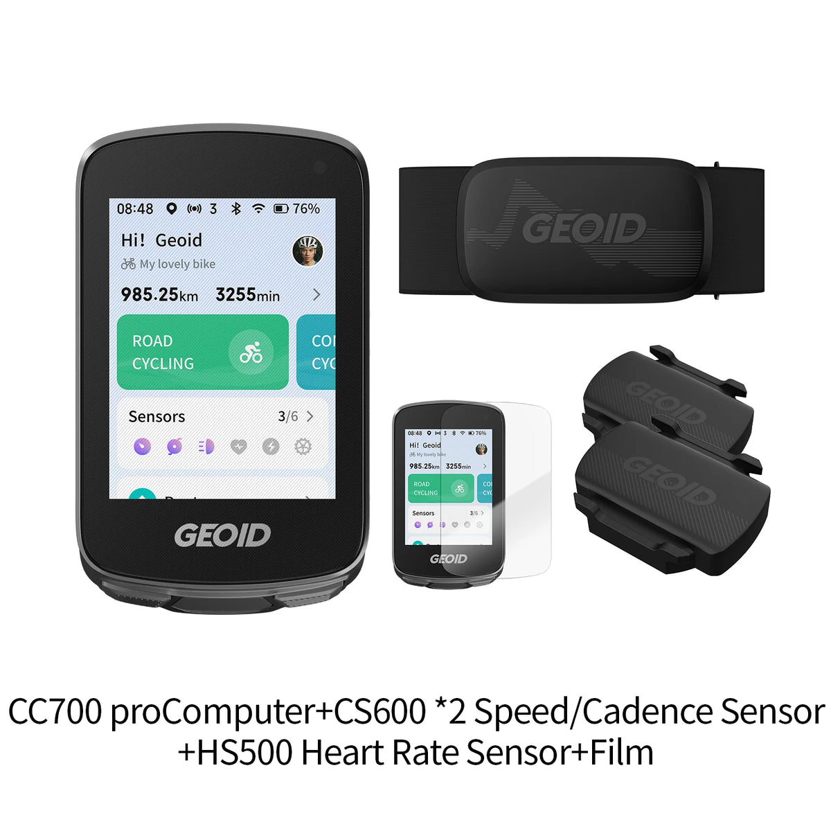 GEOID CC700/PRO Bike Computer - Wireless Color Screen Cycling Speedometer with ANT+, WiFi, IPX7 Waterproof & Odometer