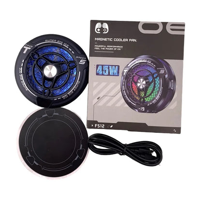 FS12 45W Semiconductor Tablet & Phone Cooler – Magnetic RGB Gaming Cooling Fan for Tablets, iPads & Smartphones with Powerful Heat Dissipation