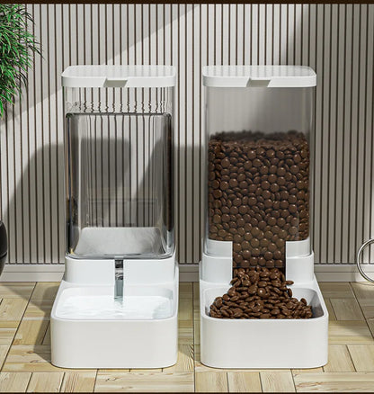 Cat & Dog Automatic Feeder with Water Dispenser – Gravity Food Storage Container