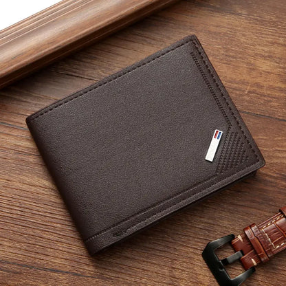 Men's Soft Leather Short Bifold Wallet with Credit Card & ID Holder – Business Billfold