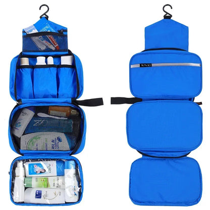 Large Waterproof Hanging Toiletry Bag – Foldable Travel Organizer for Men & Women, Cosmetic & Makeup Storage Bathroom Kit with Multiple Compartments