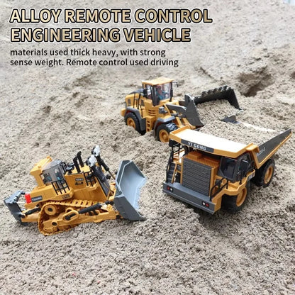 New RC Engineering Vehicle Toy — 2.4G Crawler Bulldozer, Excavator & Dumper Car for Boys, Kids Holiday Gift
