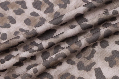 Women’s Tulle Leopard Print Off-Shoulder Top – Summer Casual Bandeau Blouse with Straight-Cut Neckline