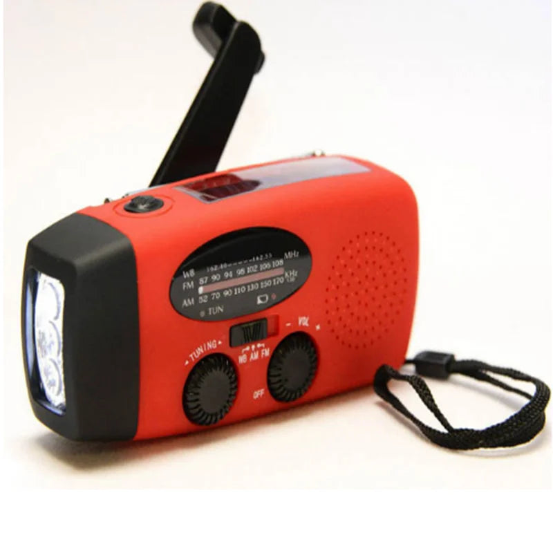 Multifunctional Solar Hand Crank Radio - AM/FM/WB/NOAA Weather Bands, 2000mAh USB Charging, Emergency LED Flashlight, Portable Power Bank