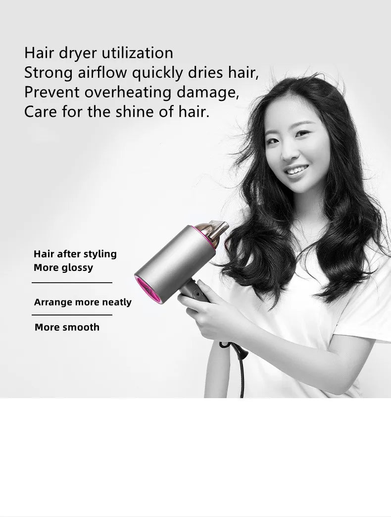 Professional Foldable Hair Dryer with Negative Ions & Blue Light – High Power Salon & Home Use