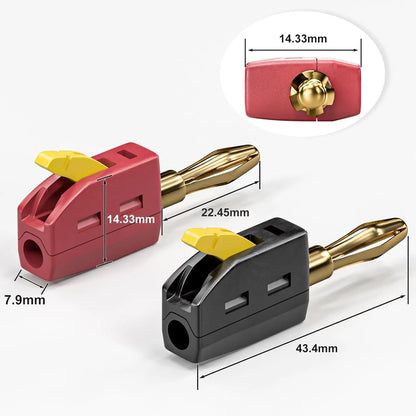 4mm Banana Plug Connectors - Gold Plated 32A High Current Quick Connect Terminals 10PCS Set