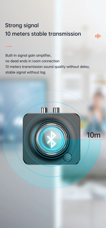 Bluetooth 5.0 Audio Receiver Wireless Adapter | 3D Stereo Music, TF Card, RCA & 3.5mm AUX for Car, Speaker, Amplifier, Headphones