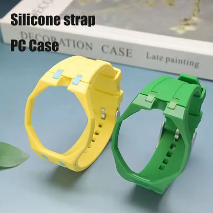 2-in-1 Swatch x AP Royal Pop Watch Conversion Kit - PC Case and Silicone Strap for Pocket-to-Wristwatch Modification