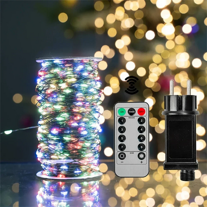 1000 LED Green Wire Fairy String Lights | Waterproof Christmas Tree & Holiday Decor, US/EU Plug 110V/220V