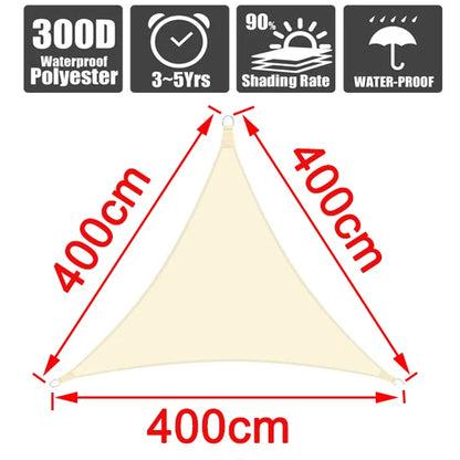 Outdoor Waterproof Sun Shade Sail – Rectangle Canvas Awning for Garden, Terrace, Pool & Car Sun-Shelter