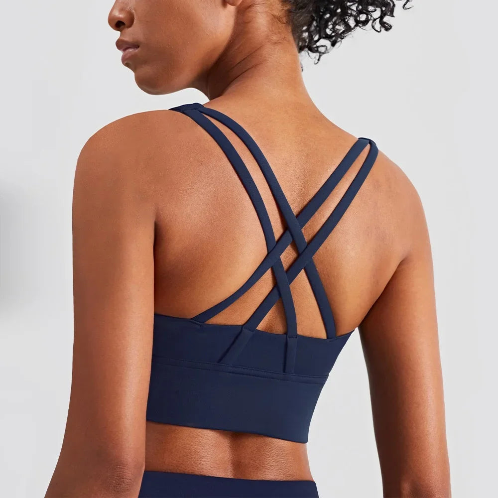 Women’s Summer Crossback Sports Bra — Breathable Fitness & Yoga Tank Top | Gym Crop Top