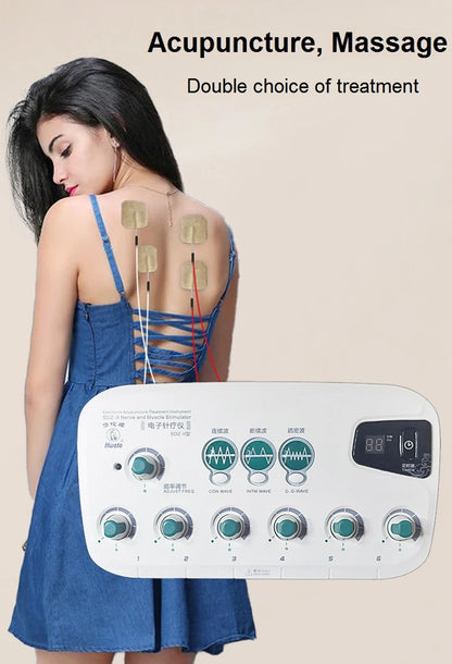 6-Channel Hwato SDZ II Low-Frequency Electro-Acupuncture Stimulator — Electric Needle Therapy for Nerve & Muscle