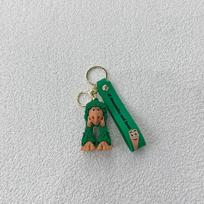 Italian Brainrot Cartoon Keychain – Funny Tung Tung Tung Anime PVC Key Ring Pendant Gift