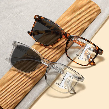 2024 Photochromic Anti-Blue Reading Glasses – Multifocal Presbyopic Eyewear with Intelligent Dual Light for Near & Far Vision