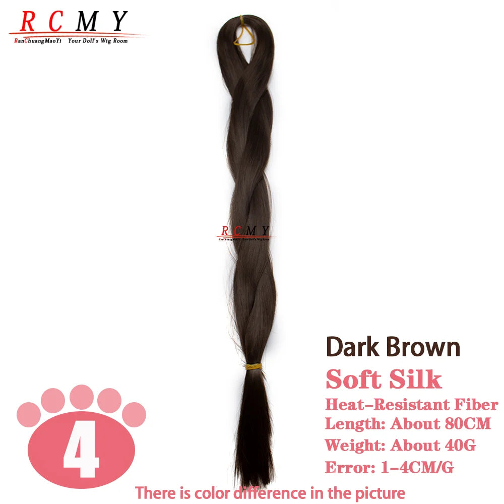 RCMY BJD/SD Doll Wig - Soft Blue Heat-Resistant Silk Synthetic Hair for 1/3, 1/4 & 1/6 Dolls