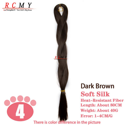 RCMY BJD/SD Doll Wig - Soft Blue Heat-Resistant Silk Synthetic Hair for 1/3, 1/4 & 1/6 Dolls