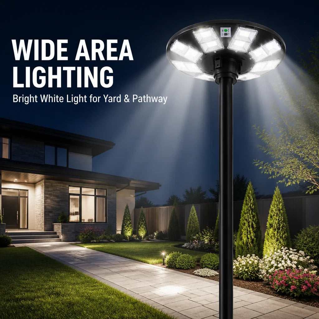 Ultra-Bright Solar UFO Street Light - Round Outdoor Courtyard Lamp with Motion Sensor