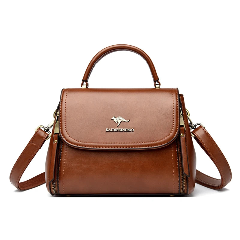 Luxury Women’s Leather Designer Handbag – High Quality Casual Tote Top-Handle Shoulder Messenger Bag