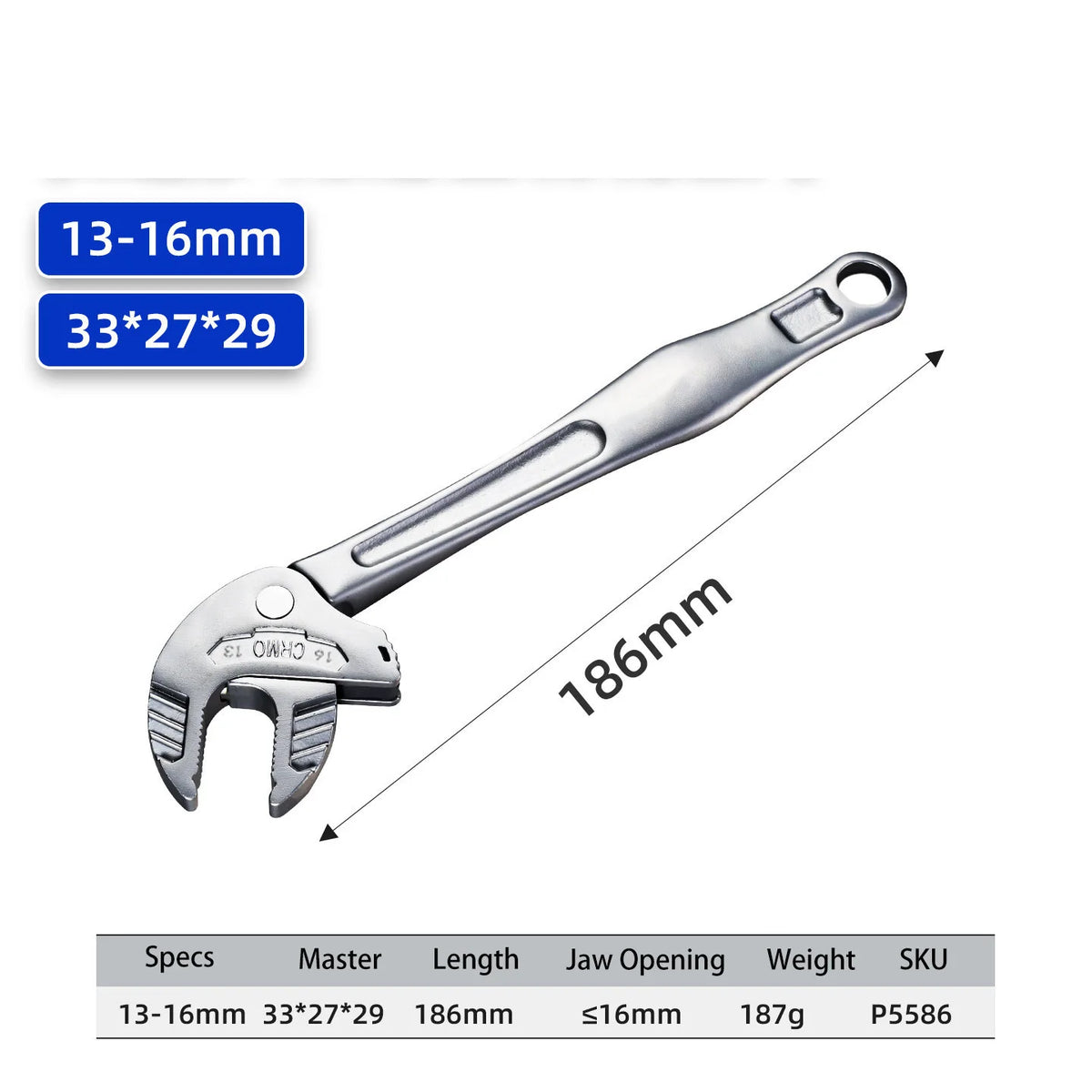 Crab Claw Wrench - Heavy-Duty Adjustable Self-Locking Ratchet Tool for Auto, Motorcycle & Pipe Repair