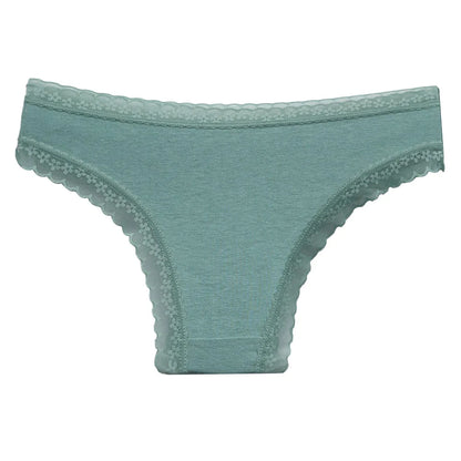 5-Pcs Women’s Cotton Panties Set – Sexy Lace Low Waist Underwear, Girls’ Briefs M-XL