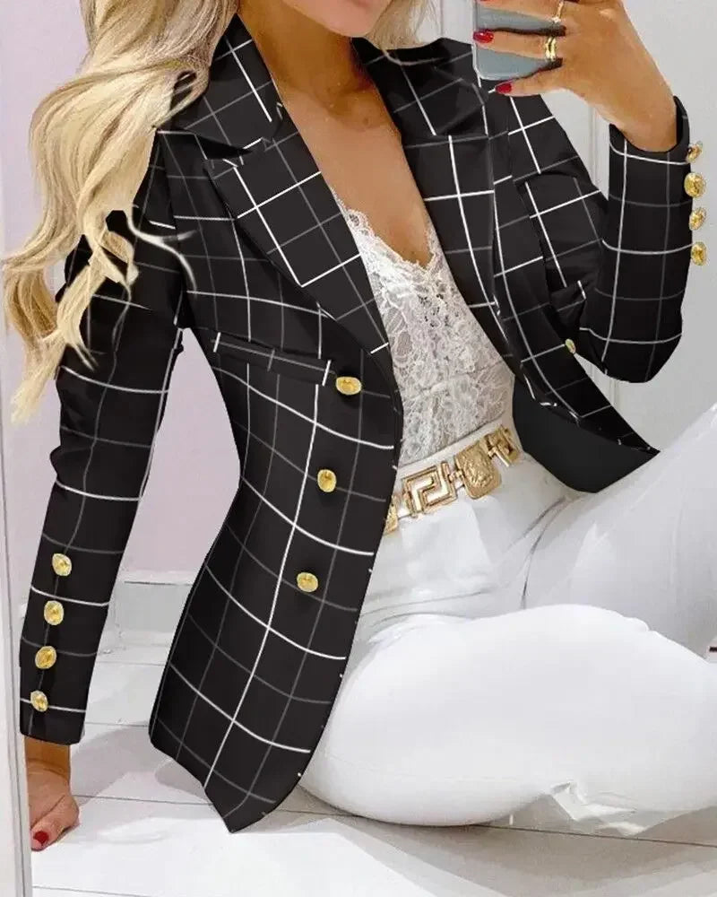 CM.YAYA Women’s Paisley Butterfly Blazer & Pants Set – Elegant 2-Piece Autumn Winter Street Style Outfit