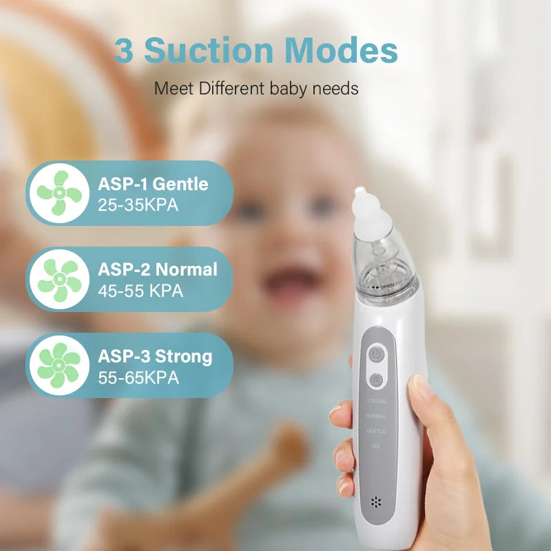 Rechargeable Electric Baby Nasal Aspirator - Gentle Nose Cleaner for Infant Nasal Care