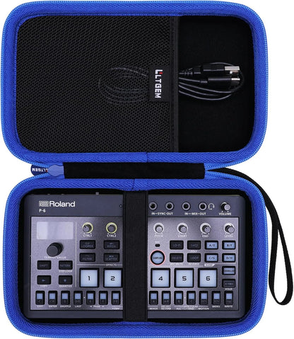 LTGEM Protective Hard Case for Roland AIRA Compact P-6 S-1 T-8 E-4 J-6 Sampler & Drum Sequencer – Travel Storage Bag (Blue, Case Only)