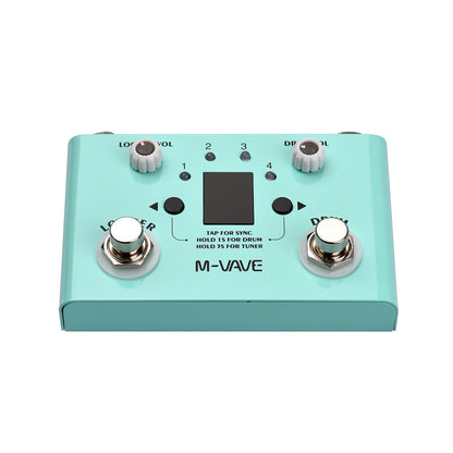 M-VAVE LOST TEMPO Effect Pedal – 2 in 1 Drum & Looper Mini Pedal with Double Footswitch, Drum Machine Pedal