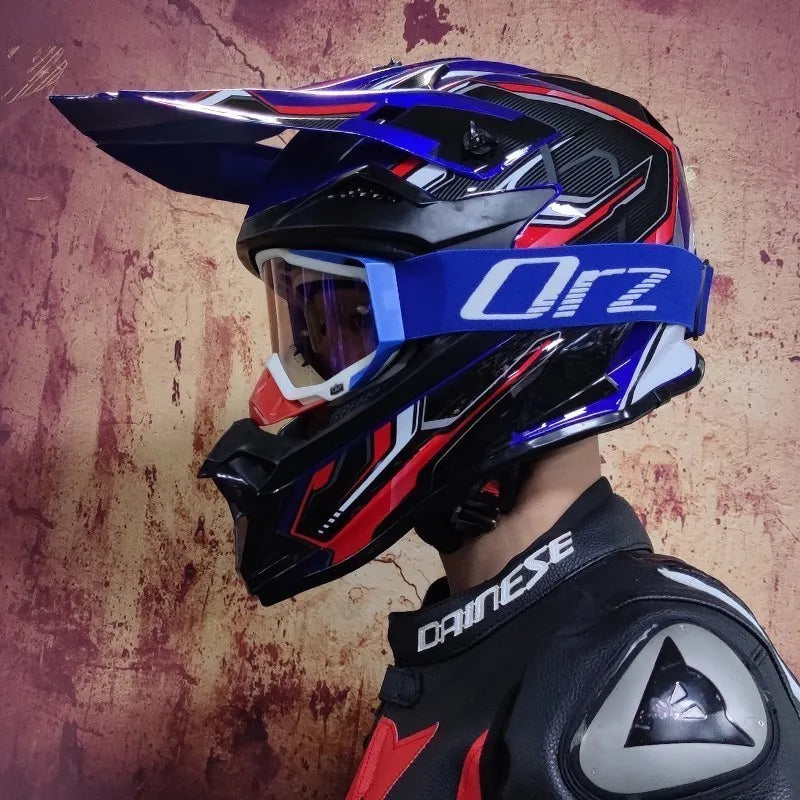 Off-Road Motorcycle Helmet - Bicycle Downhill AM DH Mountain Bike Casco, Cross & Motocross Safety Helmet