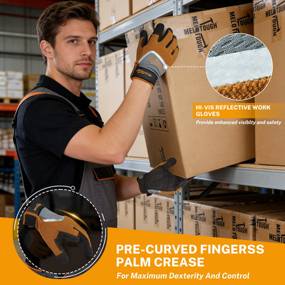 Heavy-Duty Work Gloves - Breathable Touchscreen Mechanic, Gardening & Warehouse Gloves for Men & Women