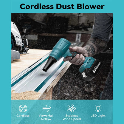 Cordless Turbo Air Blower – Handheld Portable Electric Leaf & Dust Blower for Makita 18V Battery, 300M/S Wind Speed