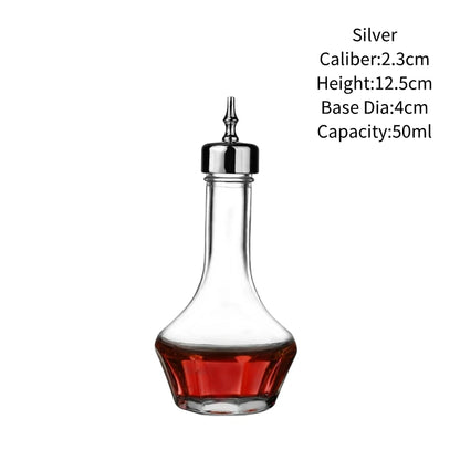 Vintage Glass Cocktail Bitters Bottles — Stainless Steel Cap Seasoning & Bar Accessories for Kitchen & Bartender Use