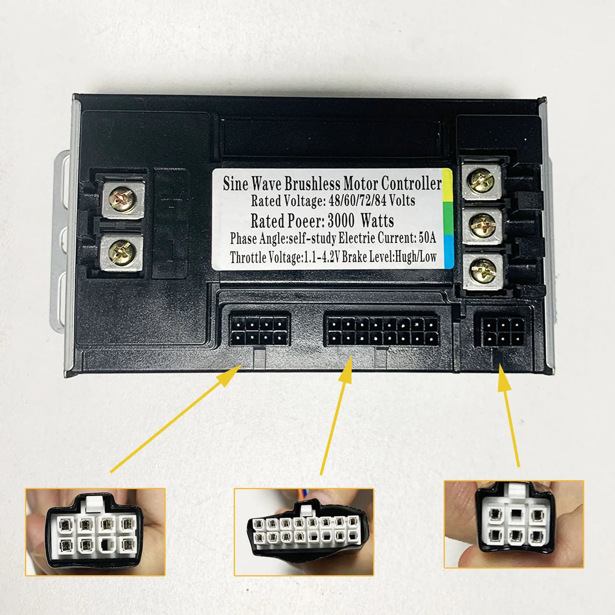 Sine Wave E-Bike Motor Controller - 48V–72V 2000W–3000W Brushless Scooter Controller