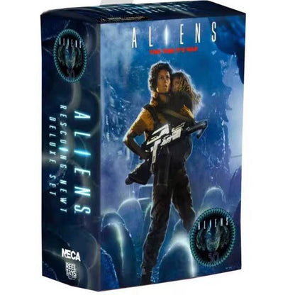 NECA Alien 2 LT Ellen Ripley & Newt Figure – Giger Xenomorph Facehugger Collectible Action Model Toy, Perfect Gift