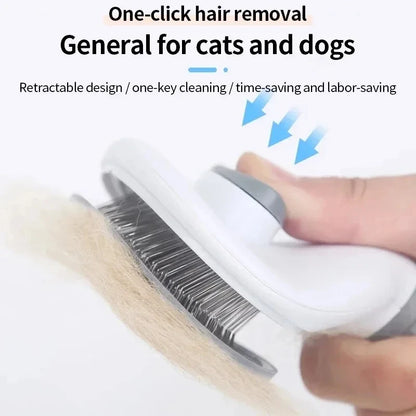 Self-Cleaning Pet Grooming Brush - Dog & Cat Hair Remover Comb for Deshedding and Dematting