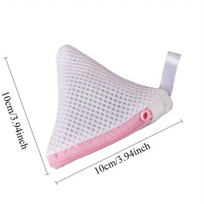 2PCS Zipper Laundry Bags for Socks & Small Items – Corner Design Mesh Laundry Wash Bags, Detergent Compatible