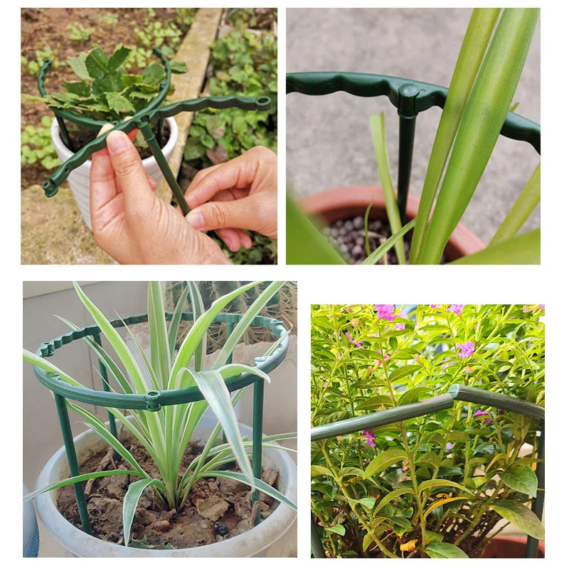 Plastic Garden Plant Support Cage Flower Stand Holder - Semicircle Greenhouse Orchard Fixing Rod - Essential Gardening Bonsai Tool