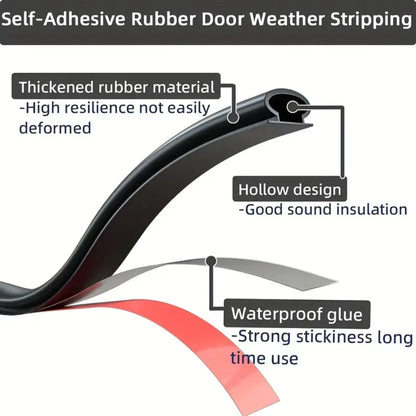 Window Weather Sealing Strip - 6M Self-Adhesive Dustproof Soundproof Door & Window Insulation Tape 10×6mm