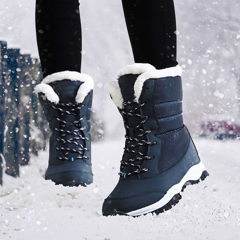 Women’s Snow Boots — Non-Slip Waterproof Fur-Lined Platform Ankle & Thigh-High Winter Boots with Wedges
