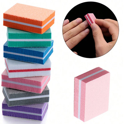 50Pcs Professional Nail Buffer Files – 100/180 Grit Mini Sandpaper Manicure Tools for Nail Shaping, Polishing & Care Accessories