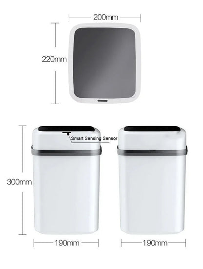 Smart Automatic Trash Can — Household Toilet & Bathroom Waste Basket with Lid, Motion Sensor 2025