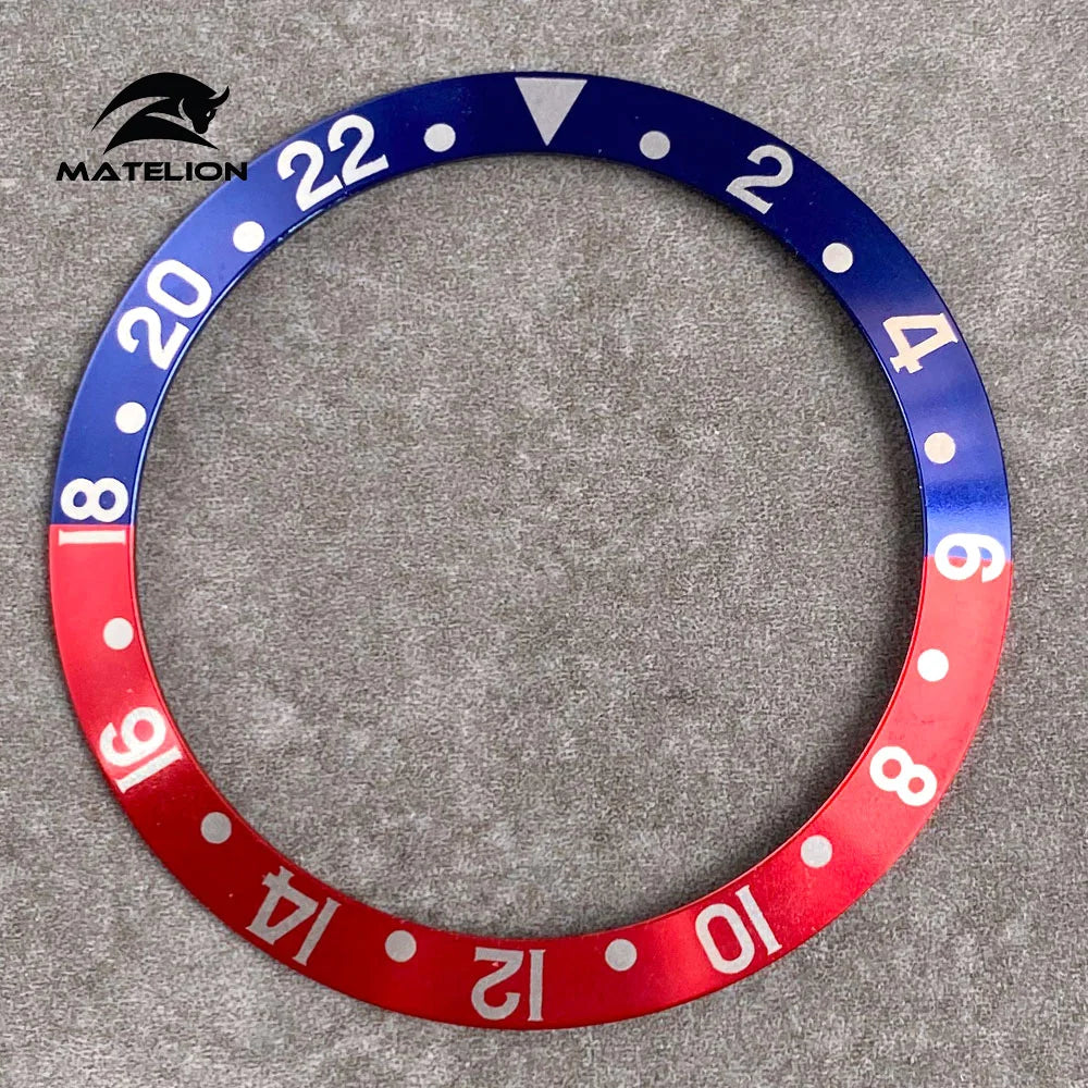MATELION 38mm Ceramic Bezel Insert — Alloy Watch Ring for 40mm NH35/NH34 GMT Diving Watches