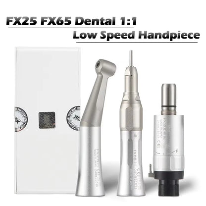 NSK FX25 FX65 1:1 Direct Drive Contra Angle — Low-Speed Dental Handpiece with Mini Head for Polishing