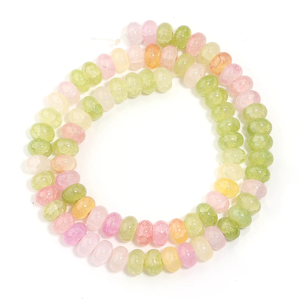 5x8mm Natural Abacus Rondelle Beads - Glass Wheel Loose Charms for DIY Bracelets & Jewelry Making Supplies
