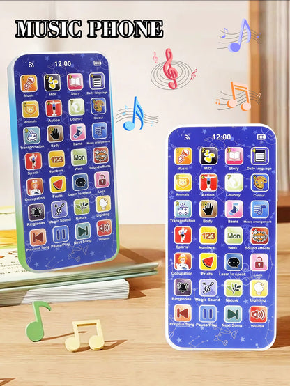 Baby Montessori Remote Control Toy Phone - Soft Lighting, Gentle Lullabies & Early Learning Play for Infants