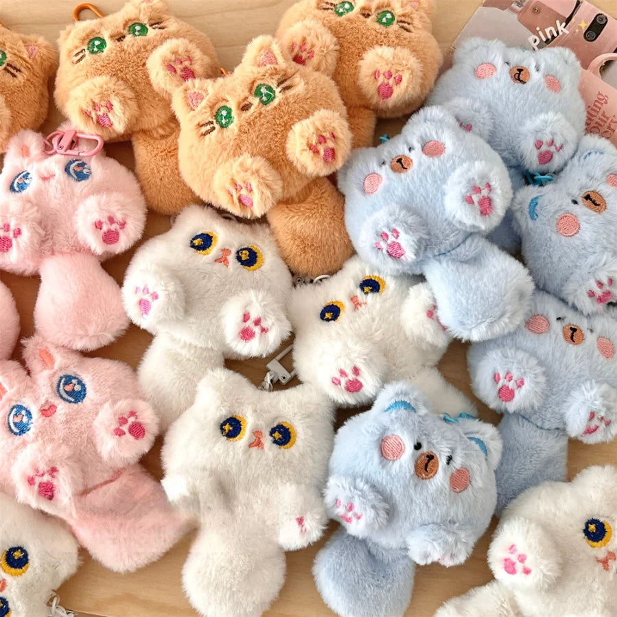 Cute Cartoon Cat Plush Keychain - Soft Stuffed Doll Pendant for Backpack Decoration and Student Gifts