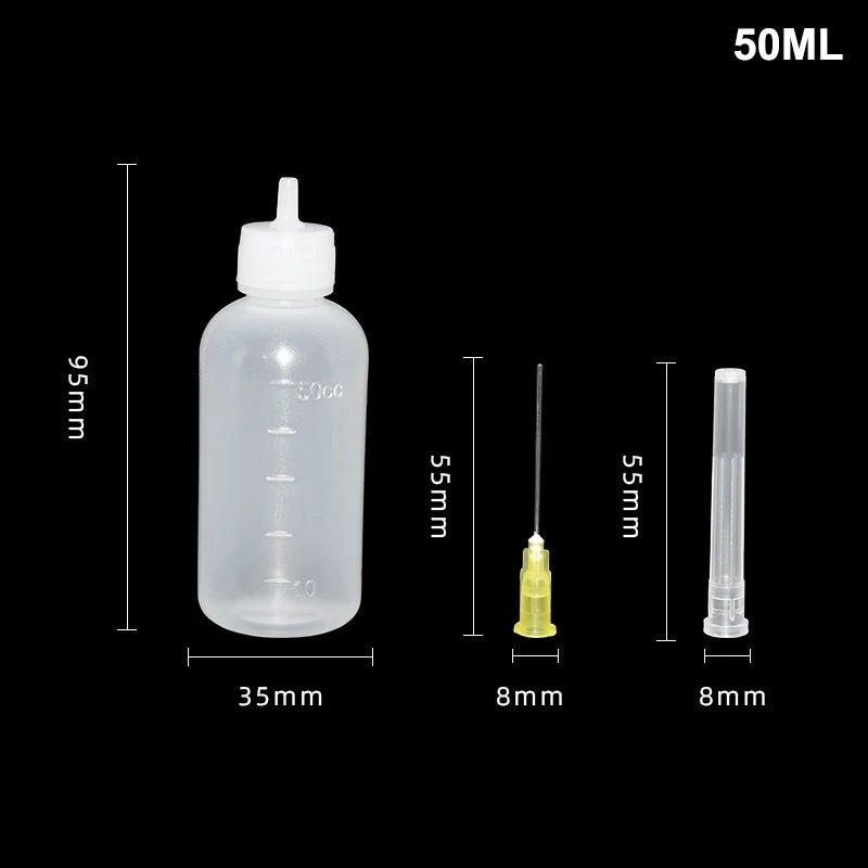 50ML Plastic Alcohol Dispenser Bottle – For Rosin, Solder Flux Paste, PCB Cleaning & Phone Welding Repair Tools